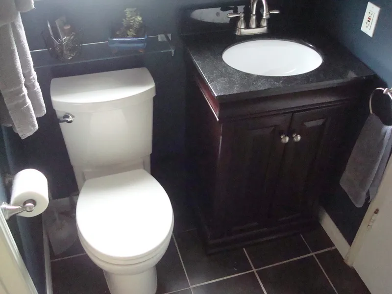 Bathroom with vanity and toilet