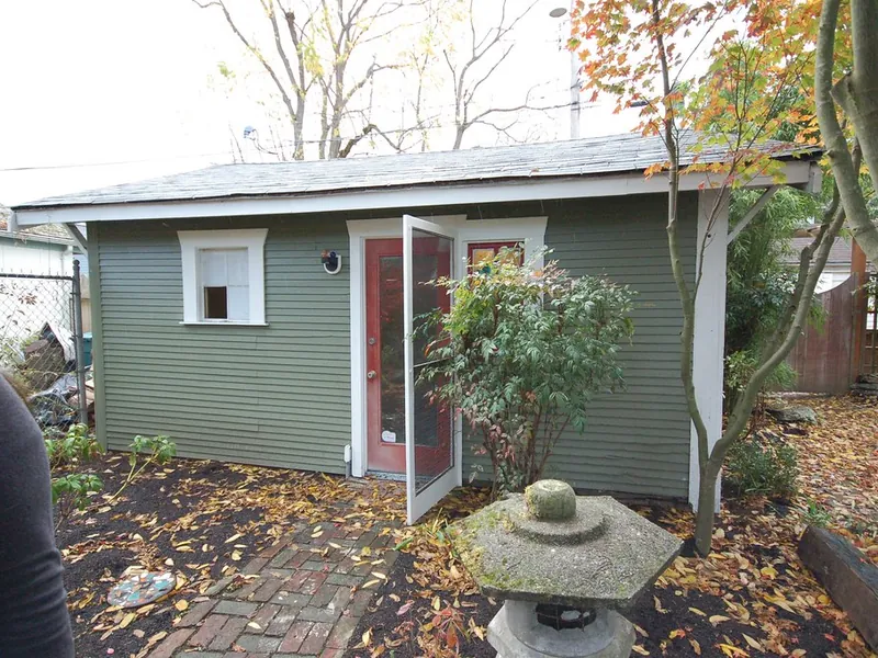Converted garage entrance