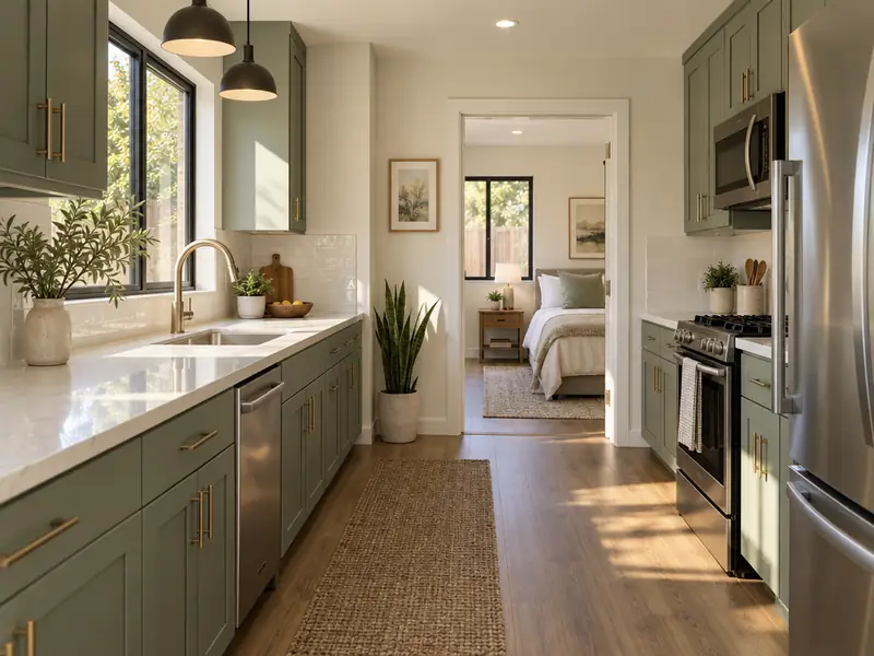 Kitchen in a converted garage suite