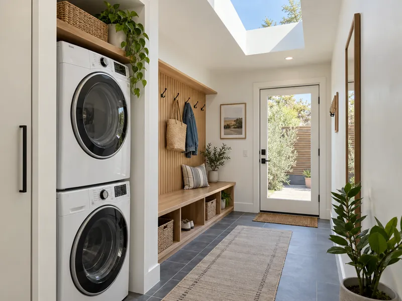 Laundry nook in a junior ADU